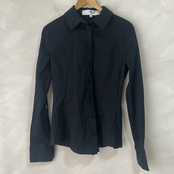 Elisabetta Franchi Designer Stretch Ruffle Front Blouse 48 small-medium - Picture 1 of 11